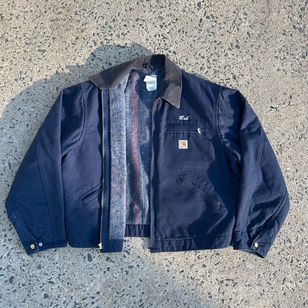 Vintage Carhartt Blanket-Lined Detroit Jacket “Navy” J01 DNY Men’s XL (48) Usa